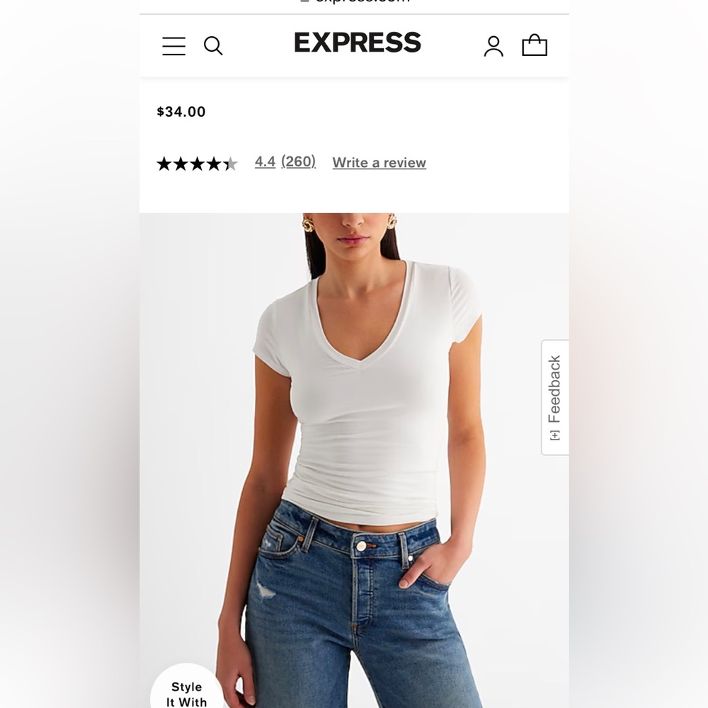 Supersoft Fitted V-Neck Double Layer Tee